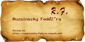 Ruzsinszky Fedóra névjegykártya